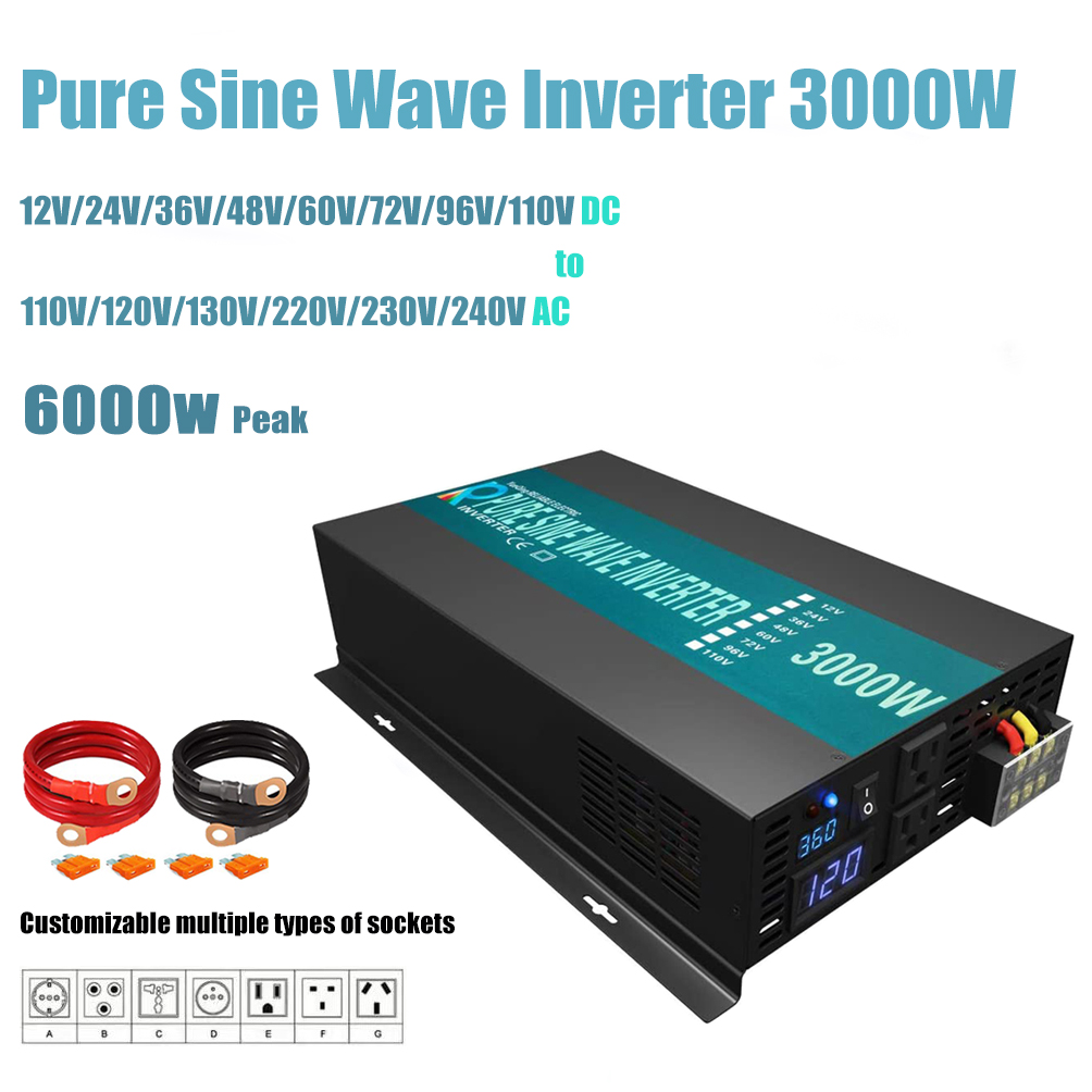 Inverter Pure Sine Wave 60Hz 120V 3000W - Надежный инвертор немодулированного синусоидального сигнала, 3000