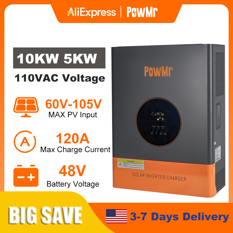 Инвертор PowMr 10 кВт/5 кВт, д – обзор и цена Split Phase Inverter 10Kw 110V 220V