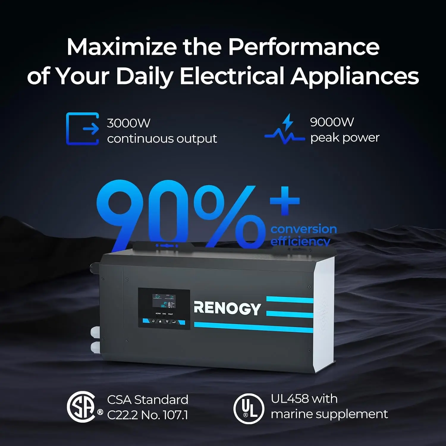Renogy 3000 Вт, инвертор-заряд – обзор и цена Rv Pure Sine Inverter Charger 3000W 12V